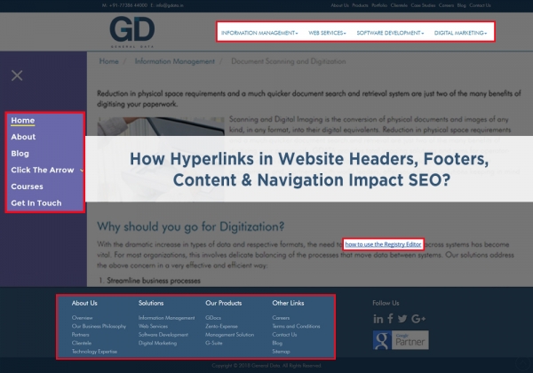 How Hyperlinks in Website Headers, Footers, Content &amp; Navigation Impact SEO
